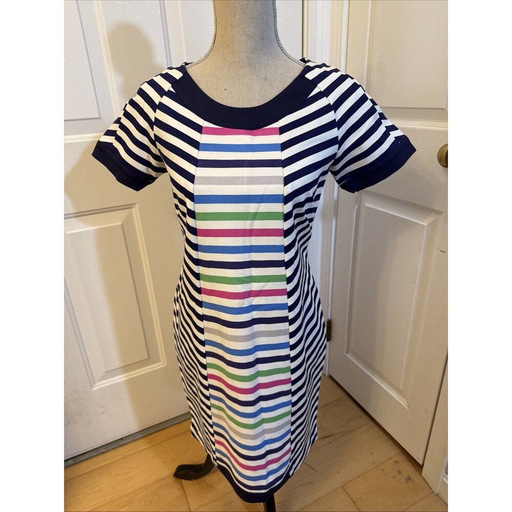 NAUTICAL STYLE Tori Richard Women’s Size 6 Blue Striped Viscose Blend Dress